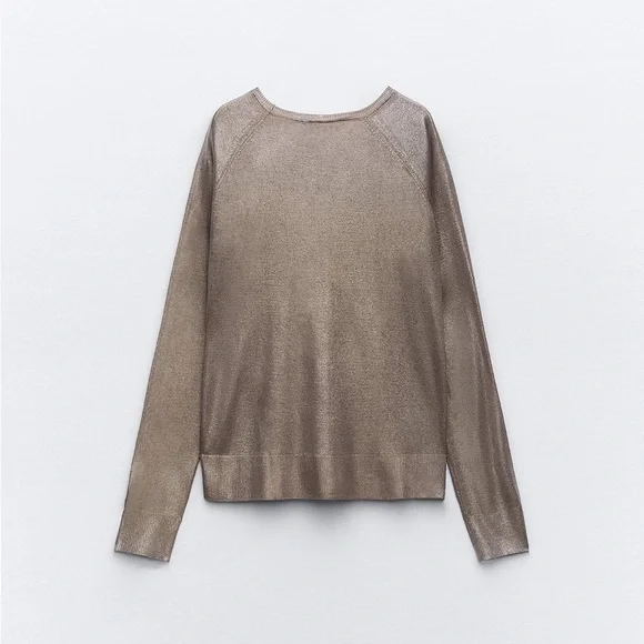 Zara Shimmering Gold Pullover - Picture 1 of 1